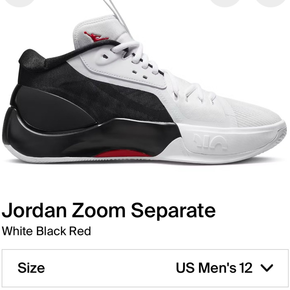 Jordan Zoom Separate Athletic Shoes - White, Black, Red